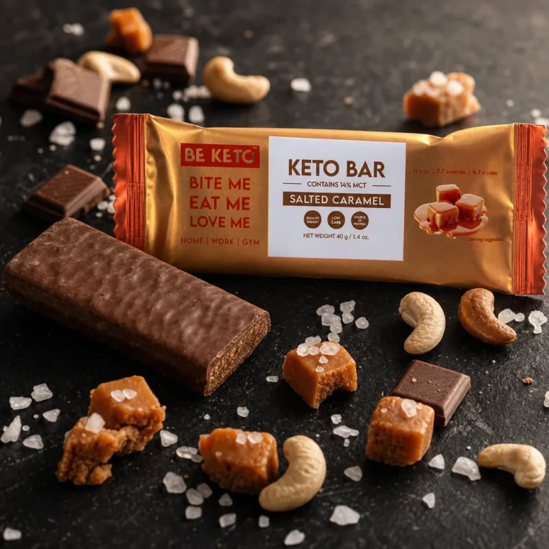 Keto Bar – Chocolate covered Salted Caramel 40g