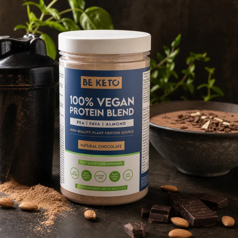 Vegan Protein – Natural Chocolate 500g – Lifestyle 1 Vegan Protein – Natural Chocolate 500g