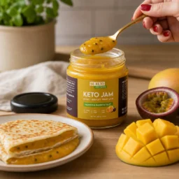 Keto Jam – Mango & Passion Fruit 200g – Lifestyle 1 Keto Jam – Mango & Passion Fruit 200g