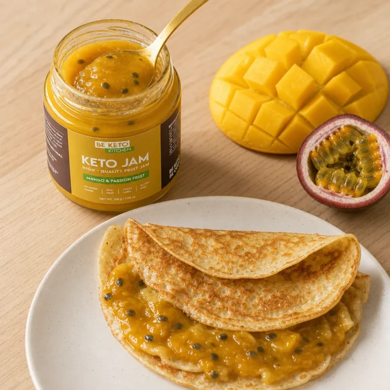 Keto Jam – Mango & Passion Fruit 200g – Lifestyle 2 Keto Jam – Mango & Passion Fruit 200g