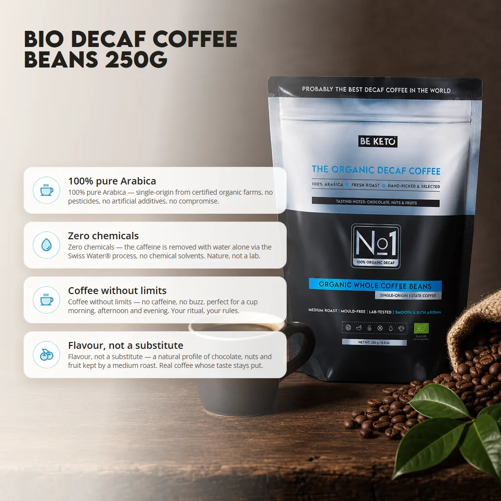 Organic Decaf Coffee – Whole Beans 250g